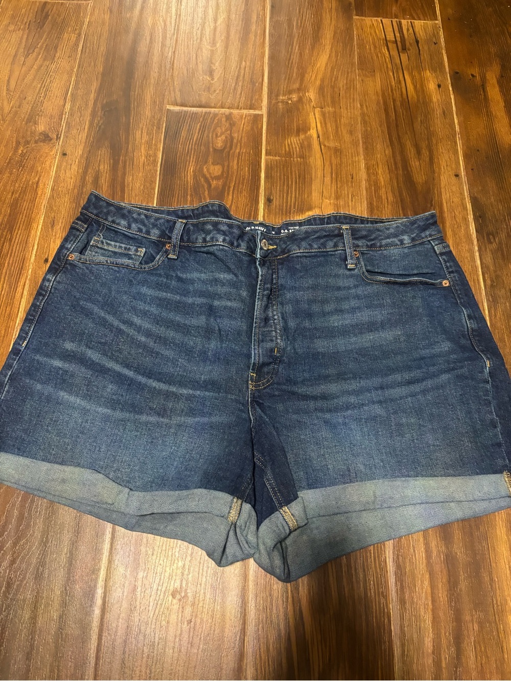 Old Navy Dark Blue Rolled-Hem Denim Shorts